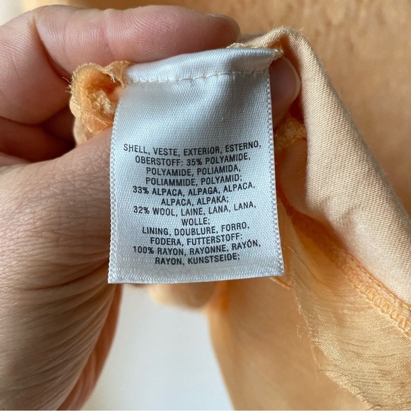 Knitted & Knotted | Anthropologie Alpaca Blend Open Knit Sheer Sleeves Peach - Picture 11 of 12